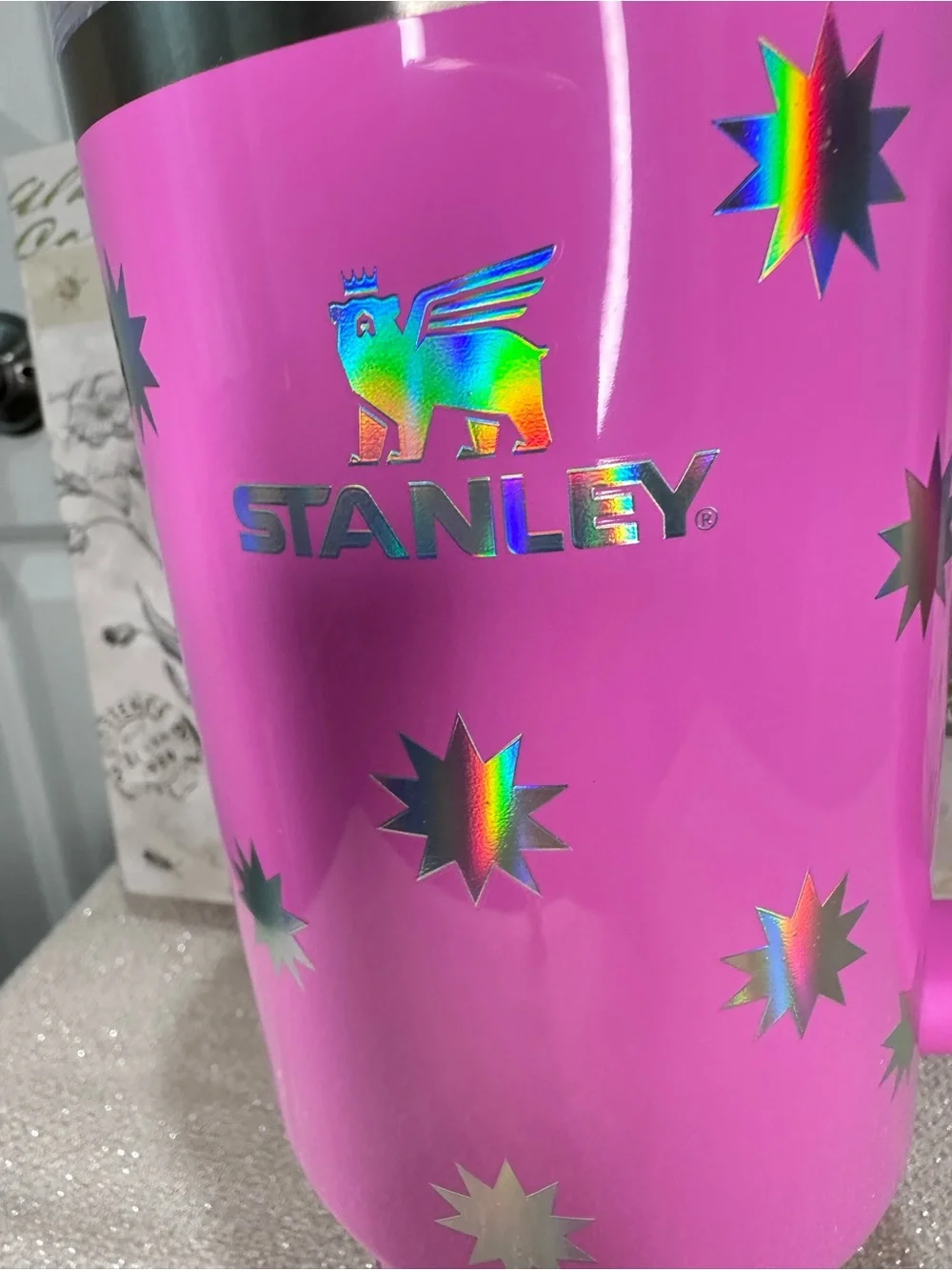 Stanley x Target Popsicle Pink Starburst Holographic Quencher 40 oz Tumbler - Picture 9 of 15